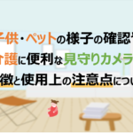 子供・ペットの様子の確認や介護に便利な見守りカメラの特徴と使用上の注意点について